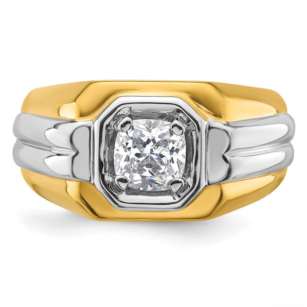 14k Two-tone 1 ct Lab Grown Diamond VS/SI+ G+ Complete Men's Ring