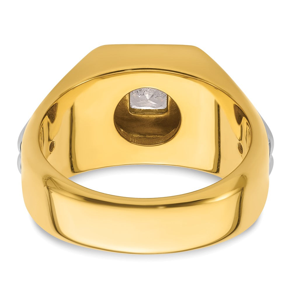 14k Two-tone 1 ct Lab Grown Diamond VS/SI+ G+ Complete Men's Ring