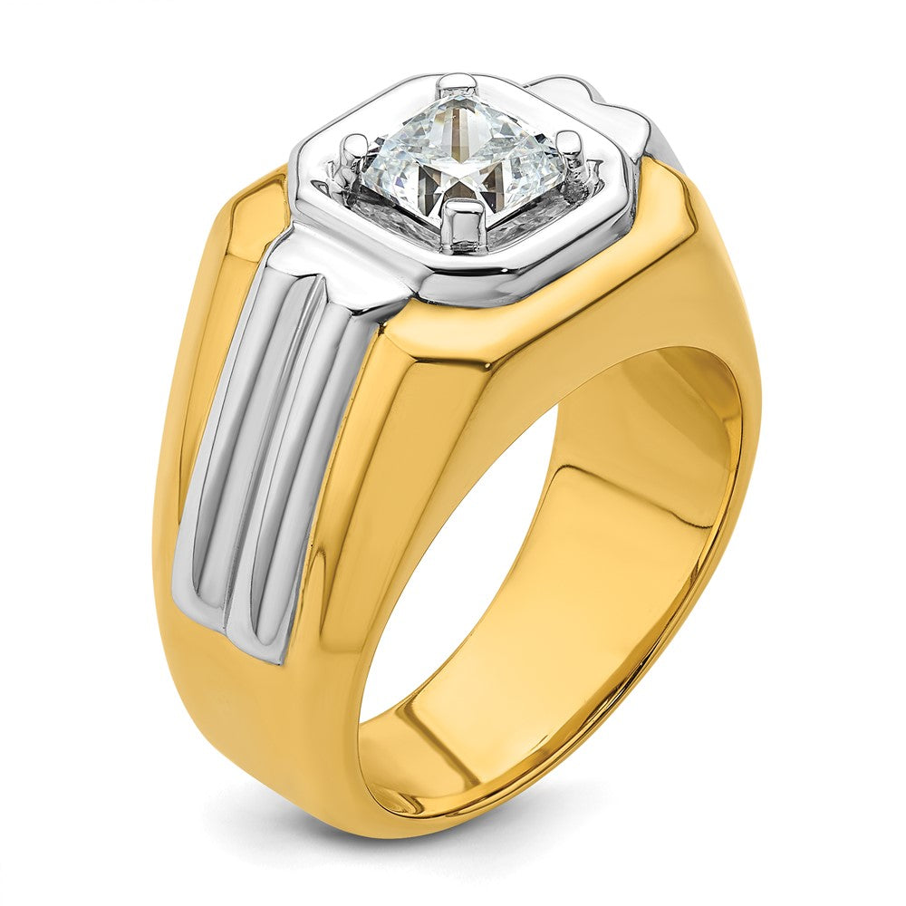 14k Two-tone 1 ct Lab Grown Diamond VS/SI+ G+ Complete Men's Ring