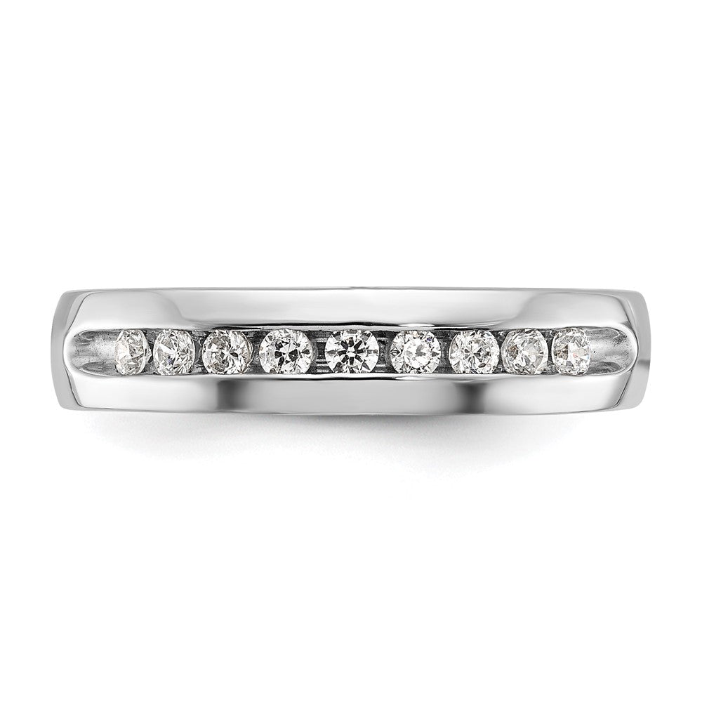 14k White Gold 1/4 ct Lab Grown Diamond VS/SI+ G+ 9 Stone Comp Men's Ring