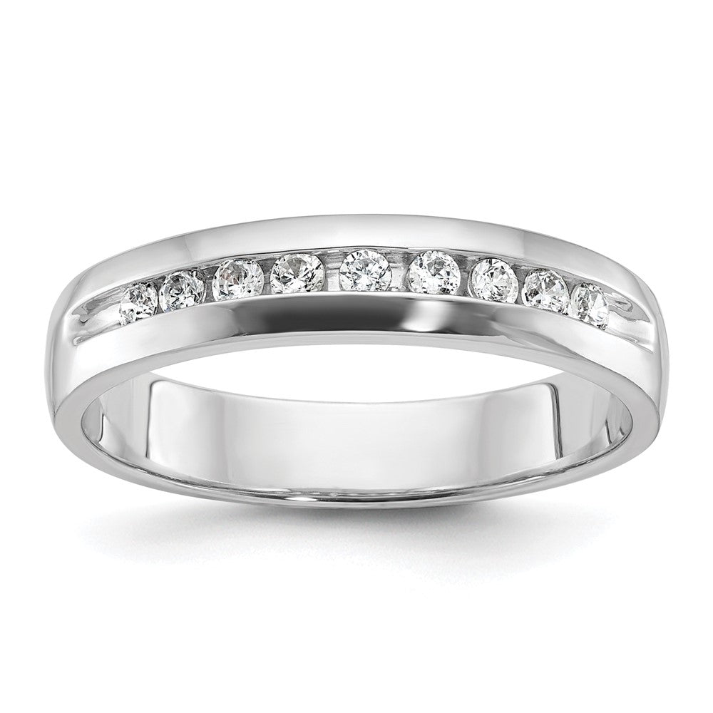 14k White Gold 1/4 ct Lab Grown Diamond VS/SI+ G+ 9 Stone Comp Men's Ring