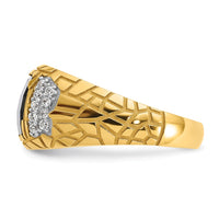 14k 1/4 ct Lab Grown Dia VS/SI+ G+ & Onyx Comp Nugget Men's Ring