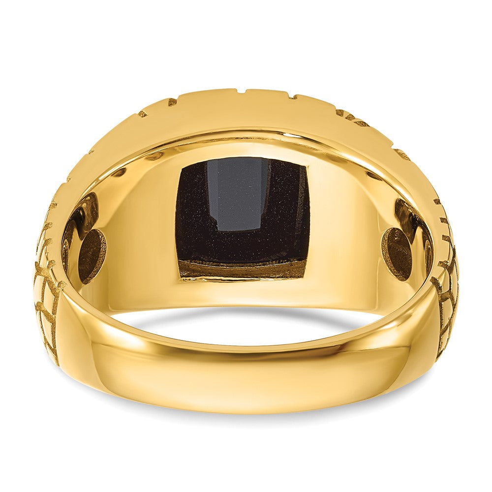 14k 1/4 ct Lab Grown Dia VS/SI+ G+ & Onyx Comp Nugget Men's Ring