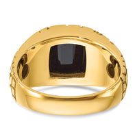 14k 1/4 ct Lab Grown Dia VS/SI+ G+ & Onyx Comp Nugget Men's Ring