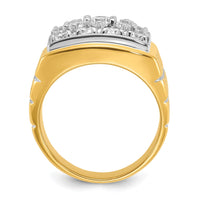 14k w/ White Rhodium 1 7/8 ct Lab Grown Dia VS/SI+ G+ Men's Cluster Ring