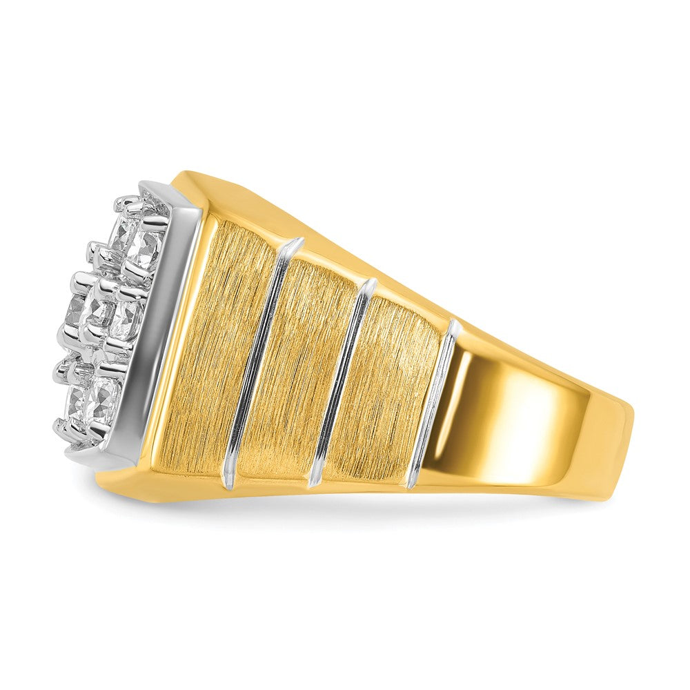 14k w/ White Rhodium 1 7/8 ct Lab Grown Dia VS/SI+ G+ Men's Cluster Ring
