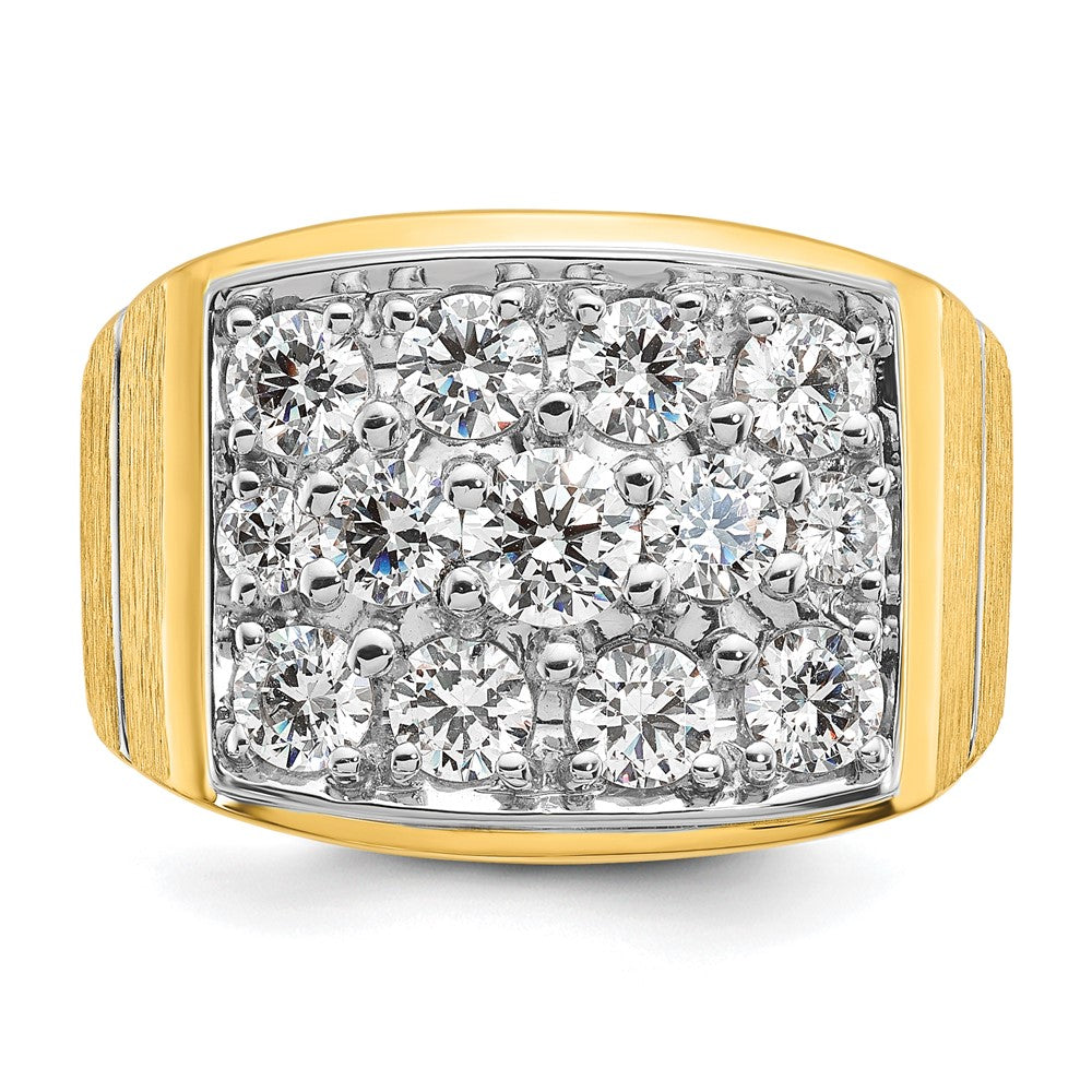 14k w/ White Rhodium 1 7/8 ct Lab Grown Dia VS/SI+ G+ Men's Cluster Ring
