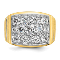 14k w/ White Rhodium 1 7/8 ct Lab Grown Dia VS/SI+ G+ Men's Cluster Ring