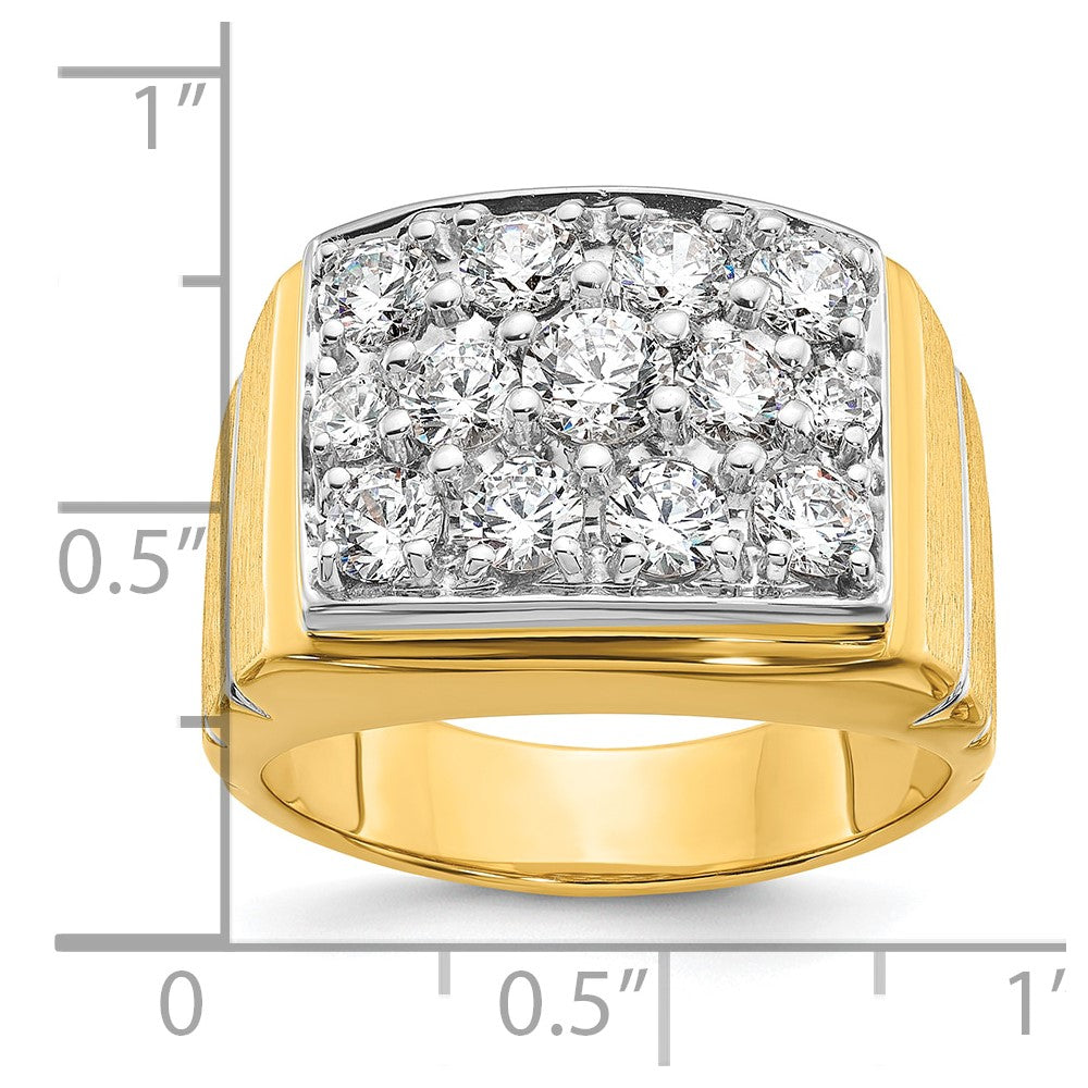 14k w/ White Rhodium 1 7/8 ct Lab Grown Dia VS/SI+ G+ Men's Cluster Ring