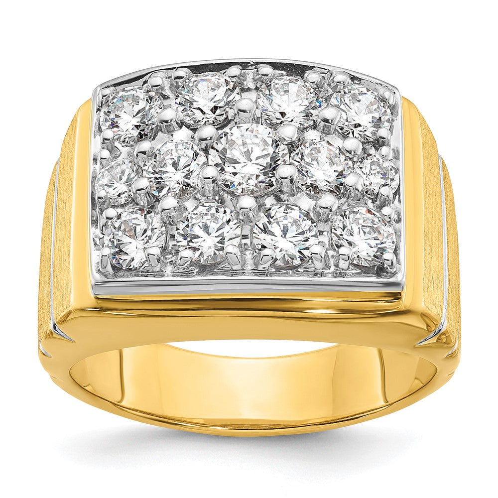 14k w/ White Rhodium 1 7/8 ct Lab Grown Dia VS/SI+ G+ Men's Cluster Ring