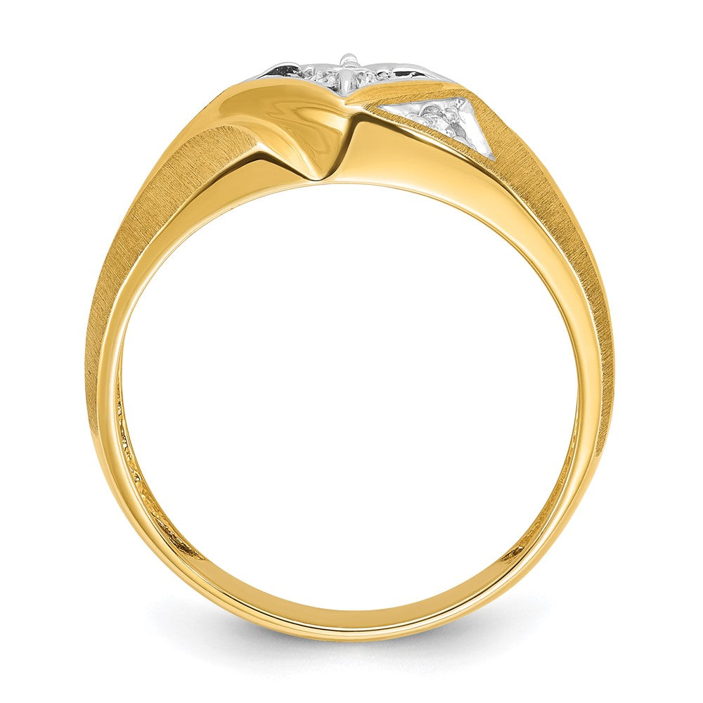 14k with White Rhodium 1/5 ct Lab Grown Dia VS/SI+ G+ Comp Men's Ring