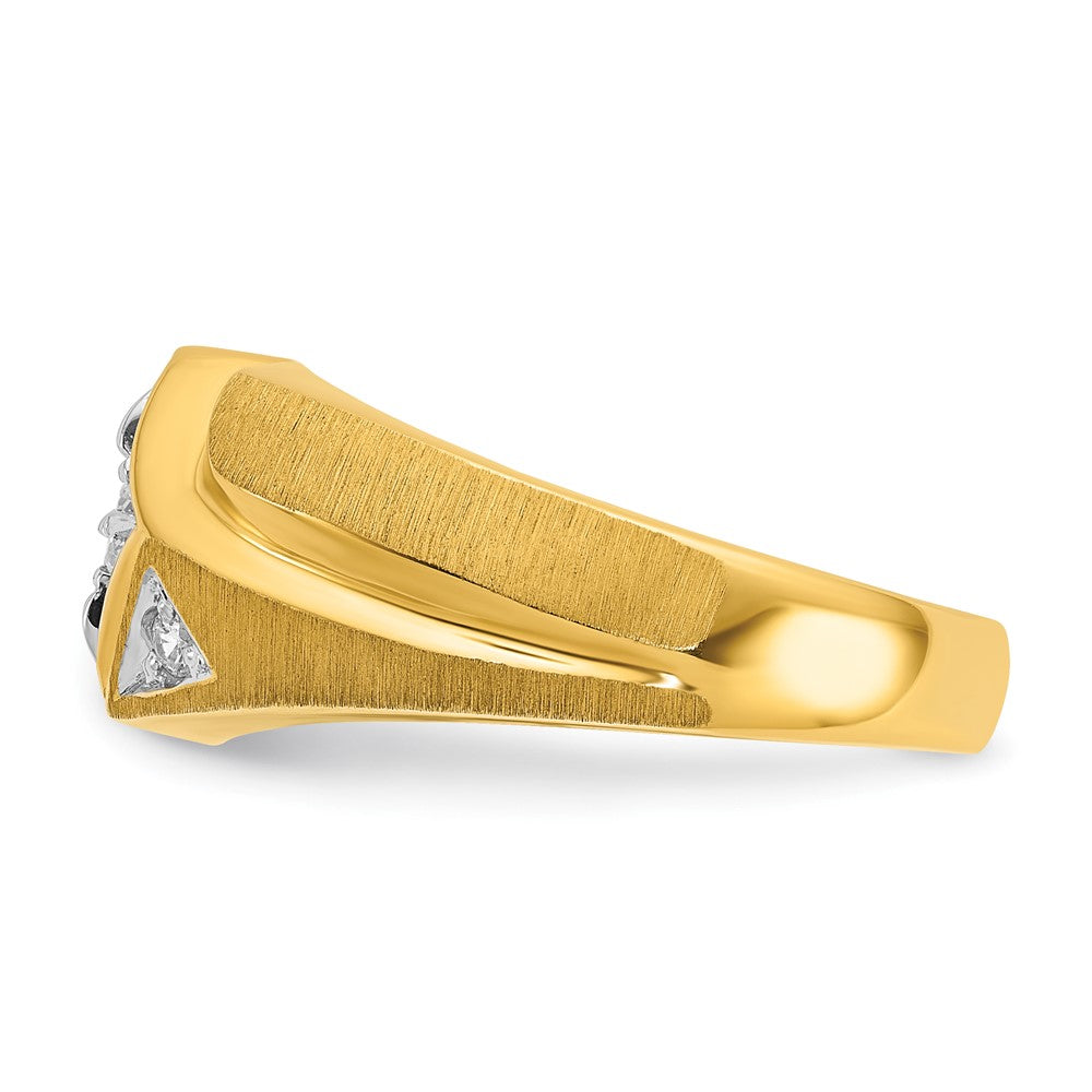 14k with White Rhodium 1/5 ct Lab Grown Dia VS/SI+ G+ Comp Men's Ring