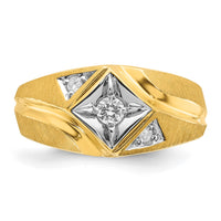 14k with White Rhodium 1/5 ct Lab Grown Dia VS/SI+ G+ Comp Men's Ring