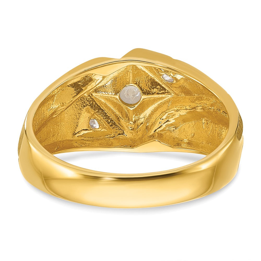 14k with White Rhodium 1/5 ct Lab Grown Dia VS/SI+ G+ Comp Men's Ring