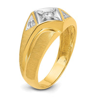 14k with White Rhodium 1/5 ct Lab Grown Dia VS/SI+ G+ Comp Men's Ring