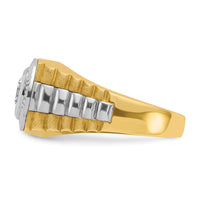 14k Two Tone 1 ct Lab Grown Diamond VS/SI+ G+ Complete Men's Ring