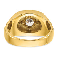 14k Two Tone 1 ct Lab Grown Diamond VS/SI+ G+ Complete Men's Ring