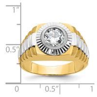 14k Two Tone 1 ct Lab Grown Diamond VS/SI+ G+ Complete Men's Ring