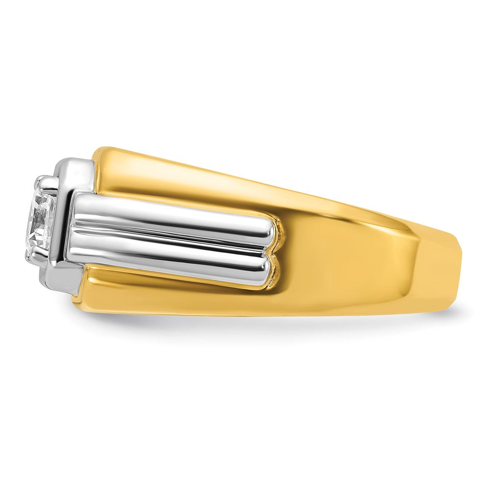 14k Two-tone 1 ct Lab Grown Diamond VS/SI+ G+ Complete Men's Ring