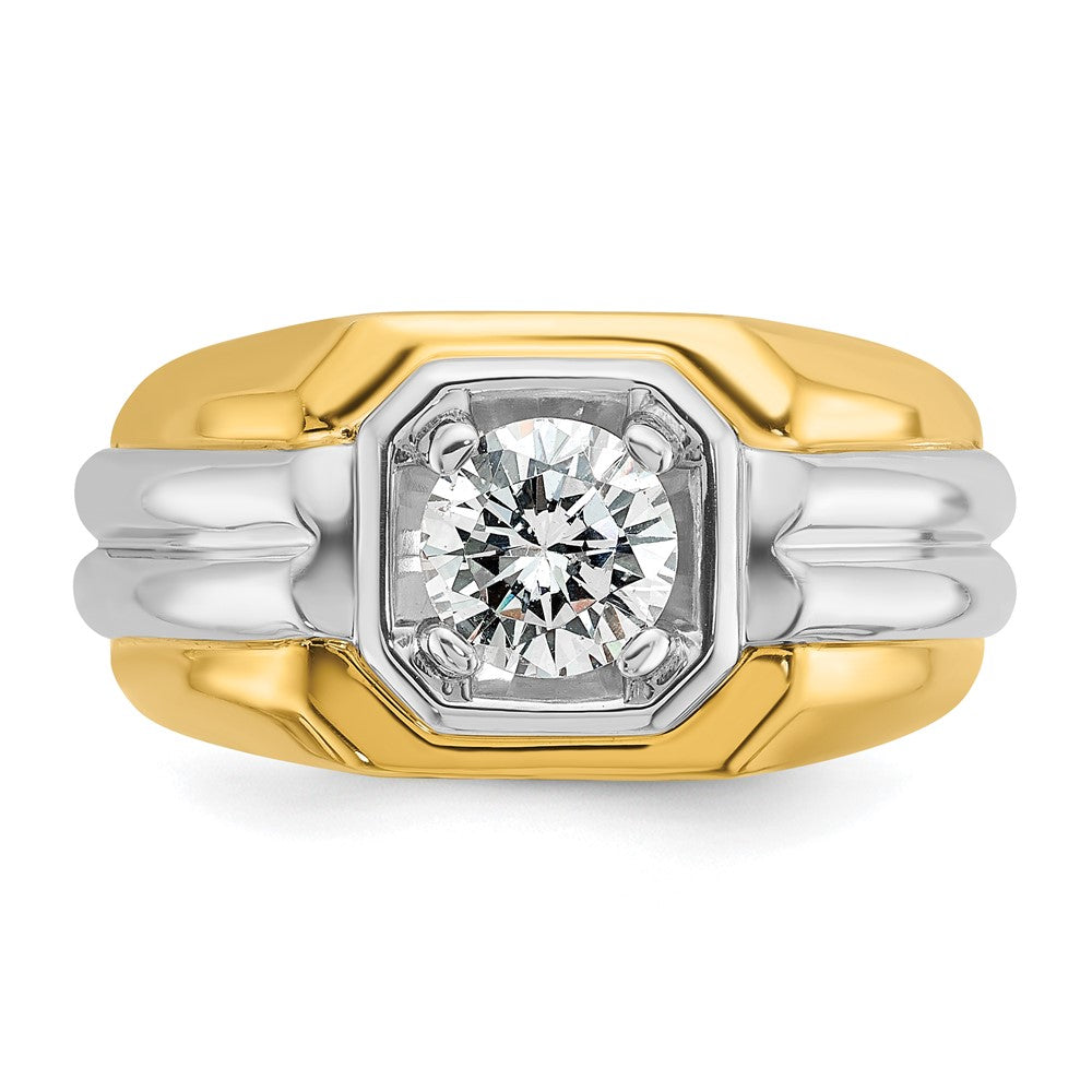14k Two-tone 1 ct Lab Grown Diamond VS/SI+ G+ Complete Men's Ring