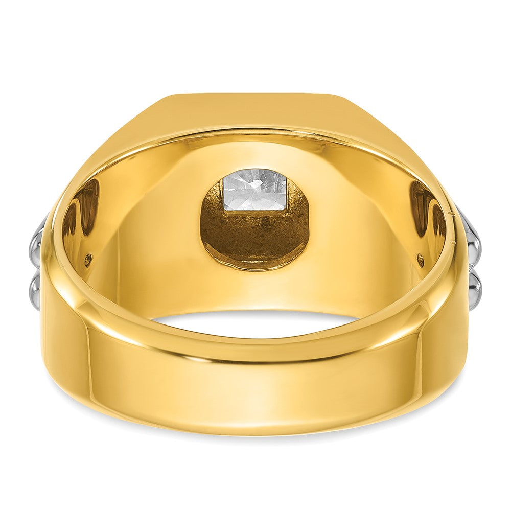 14k Two-tone 1 ct Lab Grown Diamond VS/SI+ G+ Complete Men's Ring