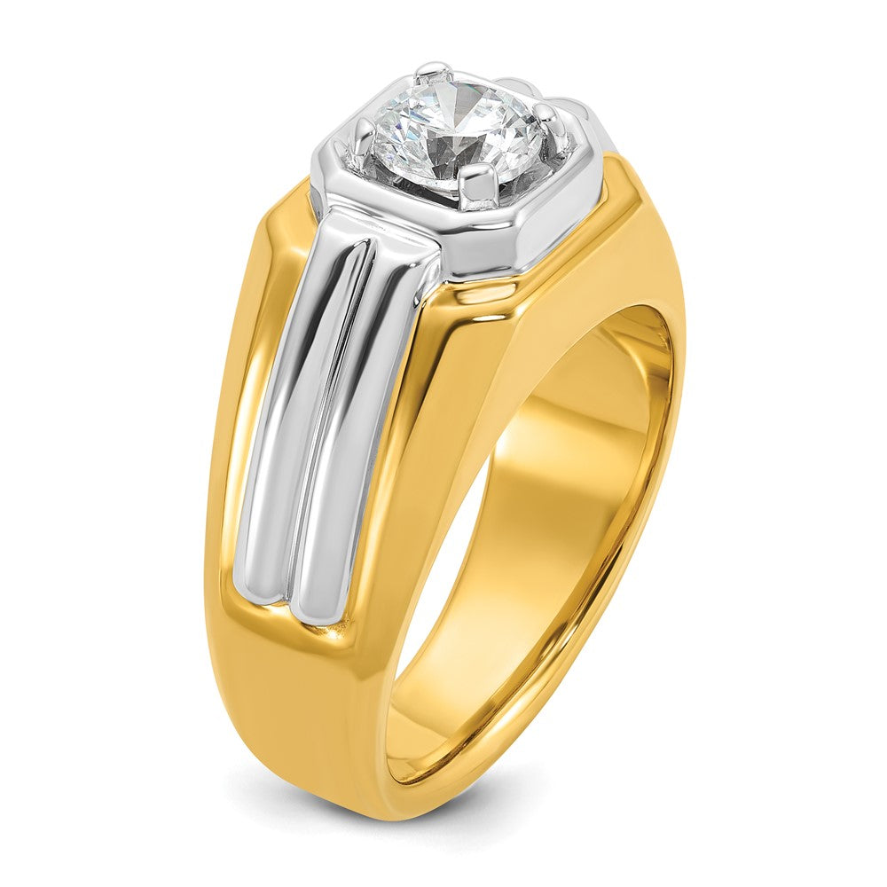 14k Two-tone 1 ct Lab Grown Diamond VS/SI+ G+ Complete Men's Ring