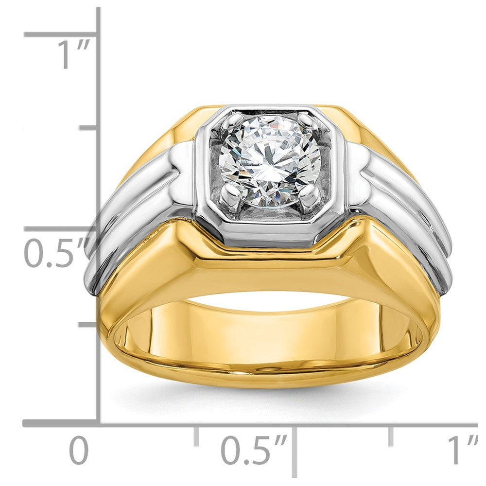 14k Two-tone 1 ct Lab Grown Diamond VS/SI+ G+ Complete Men's Ring