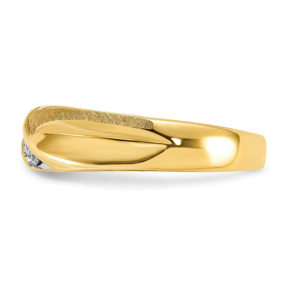 14k 1/10 ct Lab Grown Diamond VS/SI+ G+ Comp Polished/Satin Men's Ring