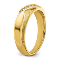 14k 1/10 ct Lab Grown Diamond VS/SI+ G+ Comp Polished/Satin Men's Ring