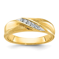 14k 1/10 ct Lab Grown Diamond VS/SI+ G+ Comp Polished/Satin Men's Ring
