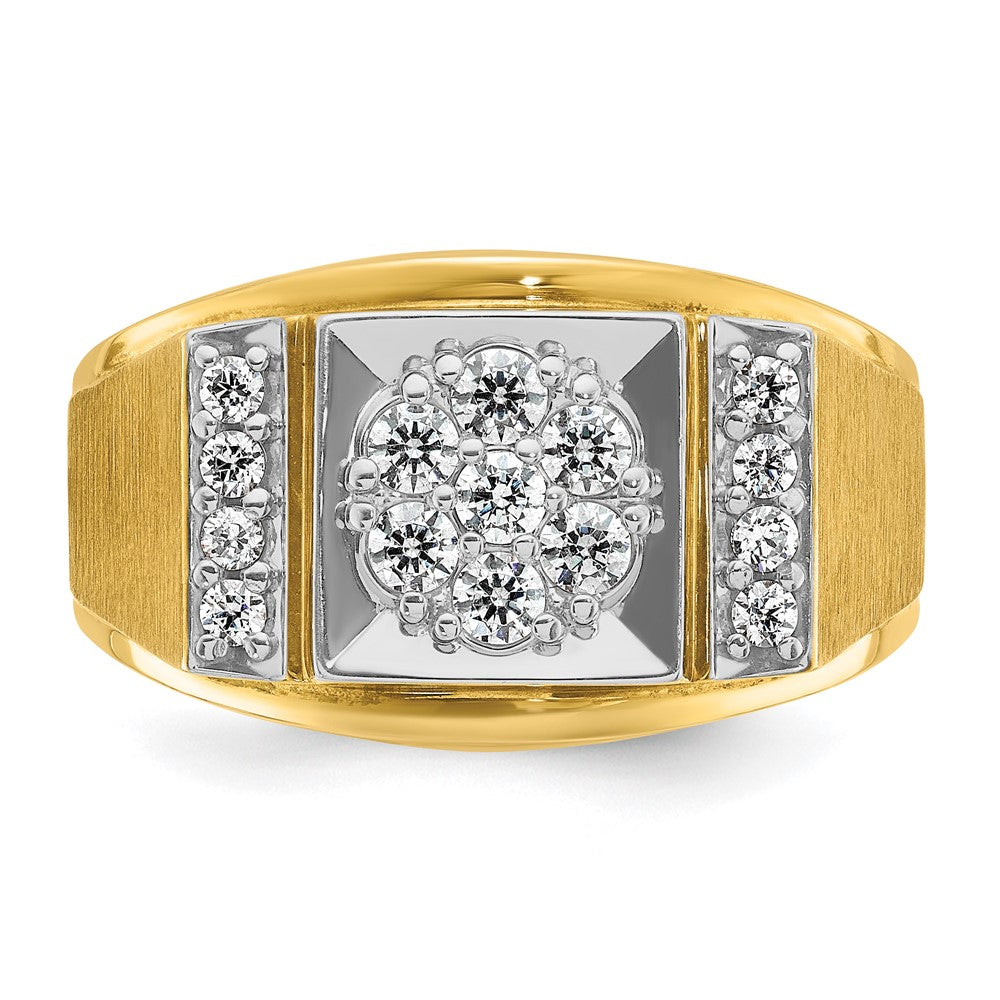 14k Two Tone 1/2 ct Lab Grown Diamond VS/SI+ G+ Men's Cluster Ring