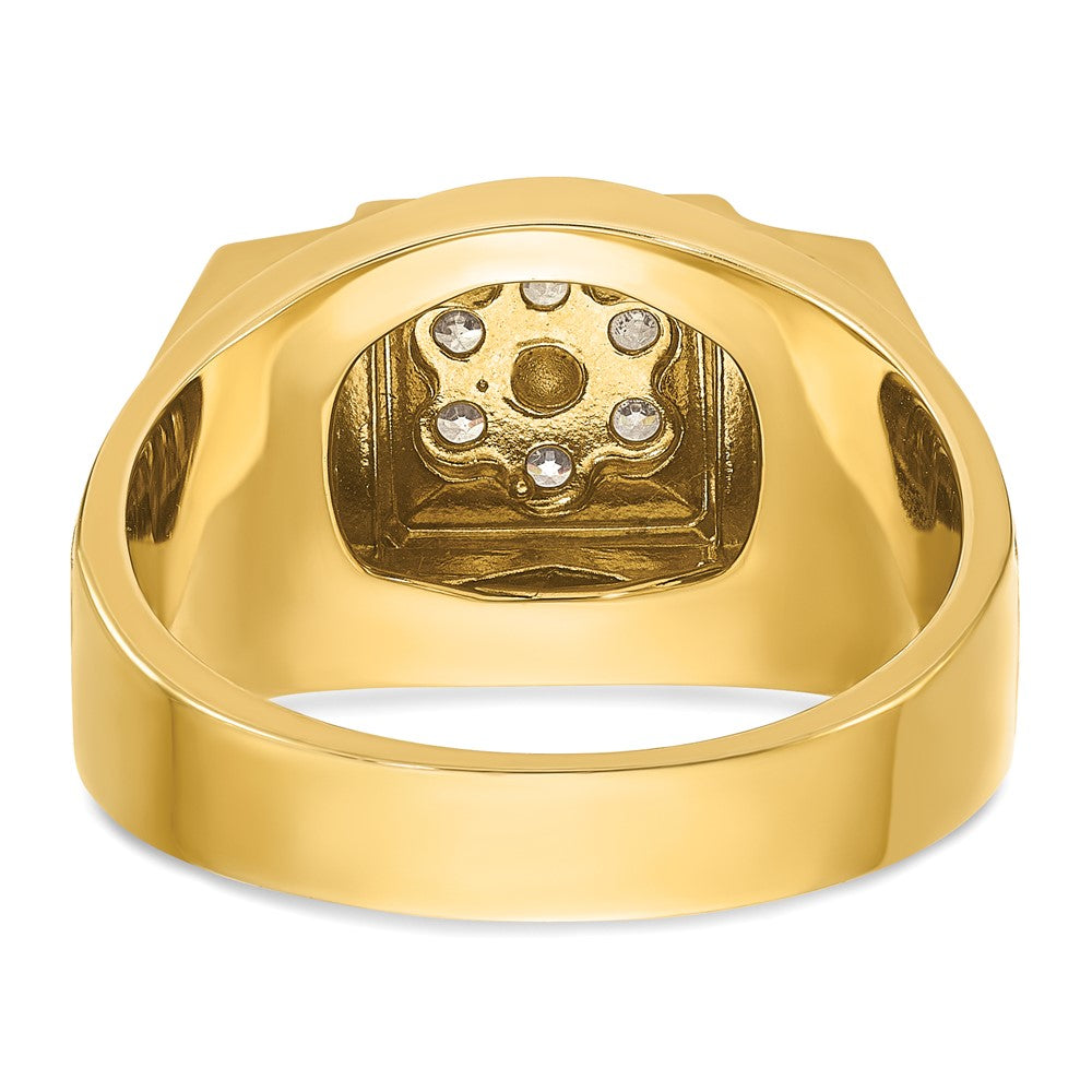 14k Two Tone 1/2 ct Lab Grown Diamond VS/SI+ G+ Men's Cluster Ring
