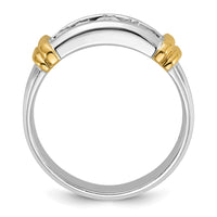 14k Two-tone 5 Stone Polished Men's Ring Mounting