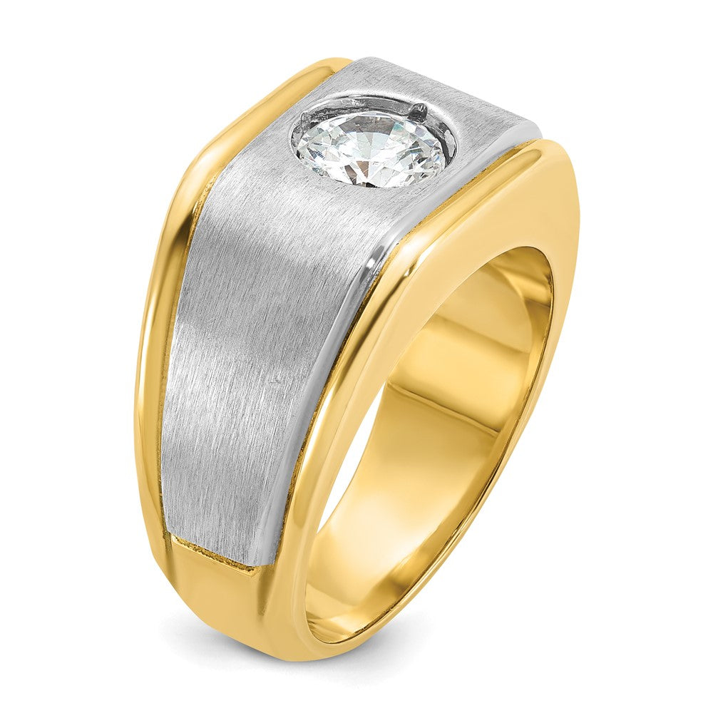 14k Two-tone 1 ct Lab Grown Diamond VS/SI+ G+ Complete Men's Ring