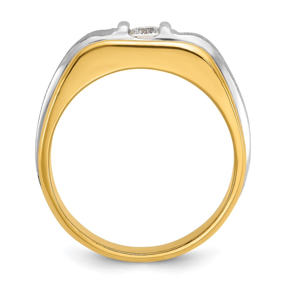 14k Two-tone 1/4 ct Lab Grown Diamond VS/SI+ G+ Complete Men's Ring