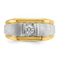 14k Two-tone 1/4 ct Lab Grown Diamond VS/SI+ G+ Complete Men's Ring
