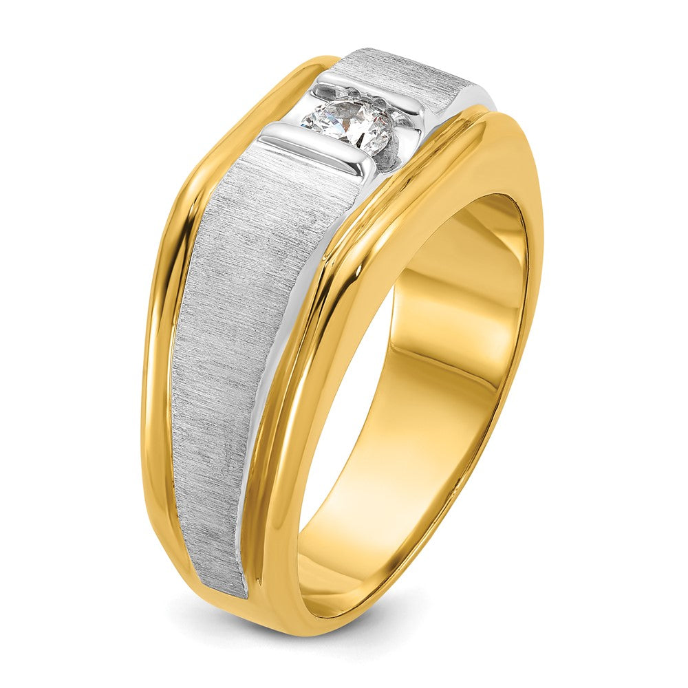 14k Two-tone 1/4 ct Lab Grown Diamond VS/SI+ G+ Complete Men's Ring