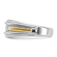 14k Two-tone 1/2 ct Lab Grown Diamond VS/SI+ G+ Comp 5 Stone Men's Ring