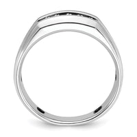 14k White Gold 1/4 ct Lab Grown Diamond VS/SI+ G+ Comp 5 Stone Men's Ring