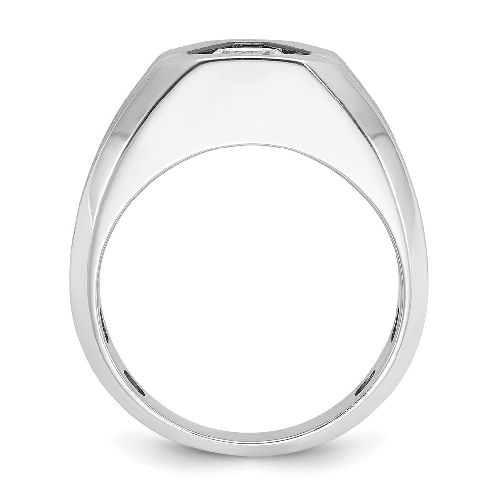 14k White Gold 1 1/5 ct Lab Grown Diamond VS/SI+ G+ Complete Men's Ring