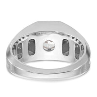 14k White Gold 1 1/5 ct Lab Grown Diamond VS/SI+ G+ Complete Men's Ring