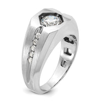 14k White Gold 1 1/5 ct Lab Grown Diamond VS/SI+ G+ Complete Men's Ring