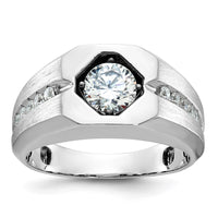 14k White Gold 1 1/5 ct Lab Grown Diamond VS/SI+ G+ Complete Men's Ring