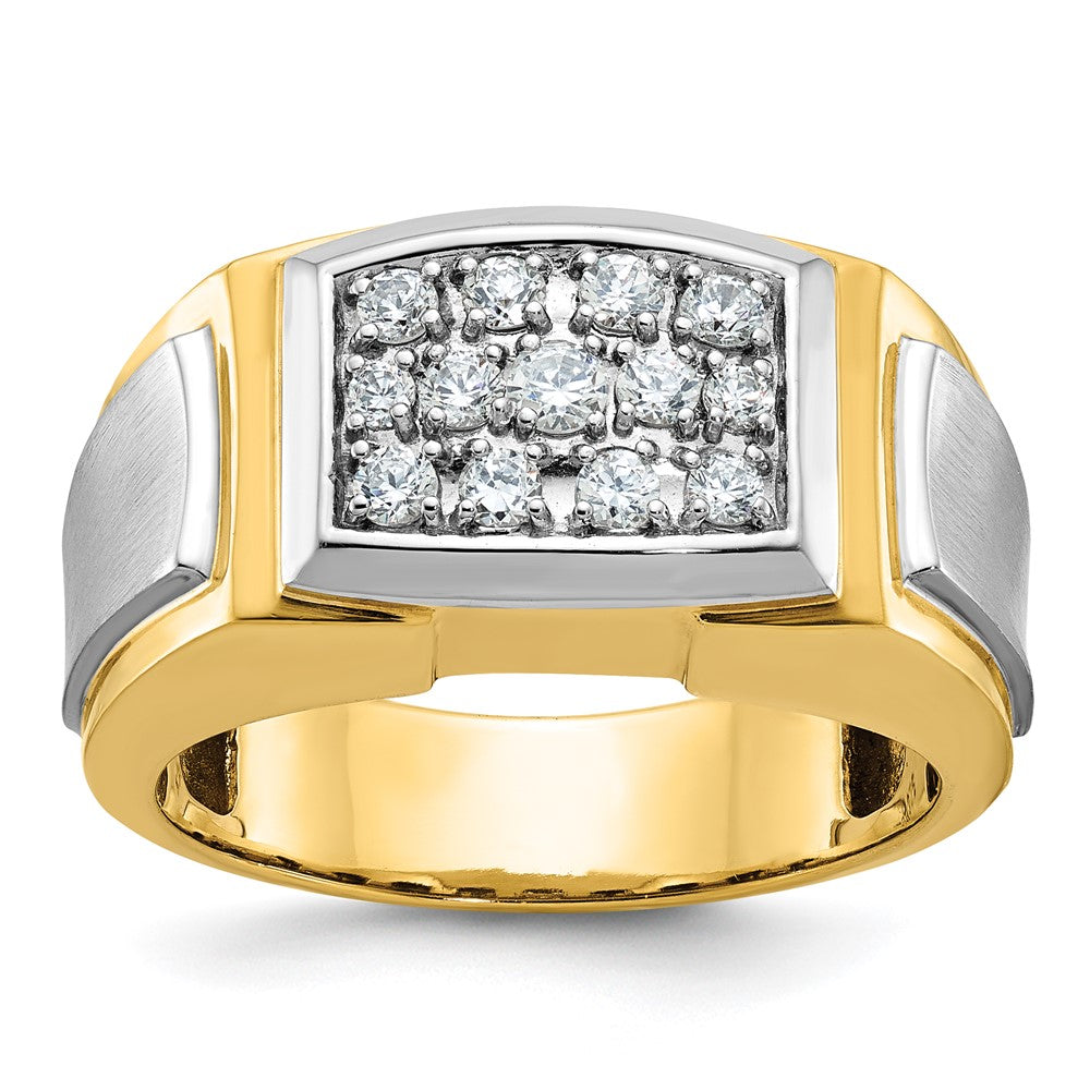 14k w/ White Rhodium 1/2 ct Lab Grown Diamond VS/SI+ G+ Cluster Ring