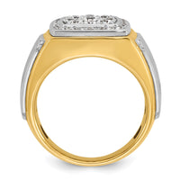 14k Two Tone 1 ct Lab Grown Diamond VS/SI+ G+ Men's Cluster Ring