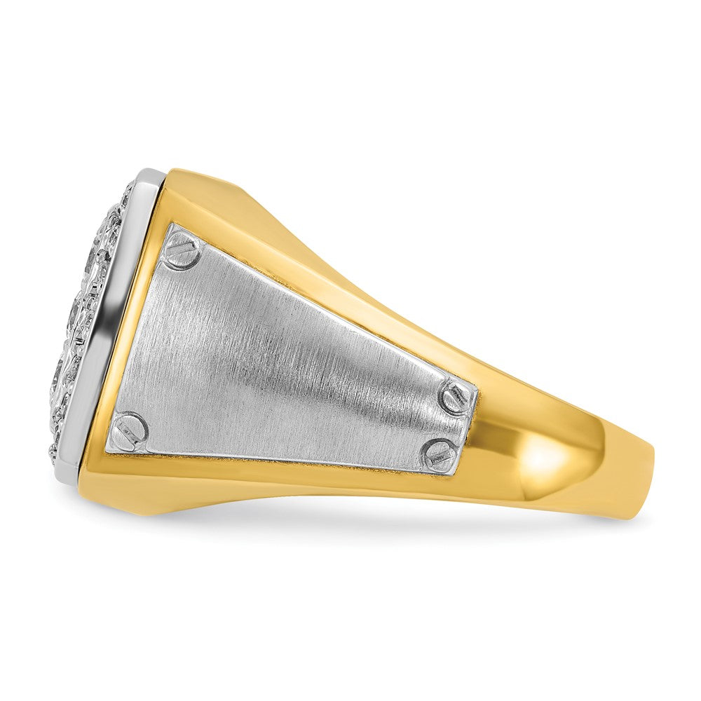 14k Two Tone 1 ct Lab Grown Diamond VS/SI+ G+ Men's Cluster Ring