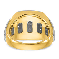14k Two Tone 1 ct Lab Grown Diamond VS/SI+ G+ Men's Cluster Ring