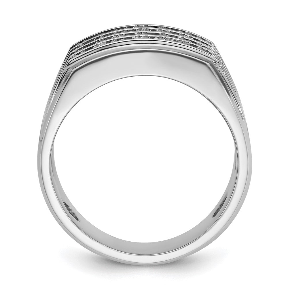 14k White Gold 1 5/8 ct Lab Grown Diamond VS/SI+ G+ 4 Row Men's Ring
