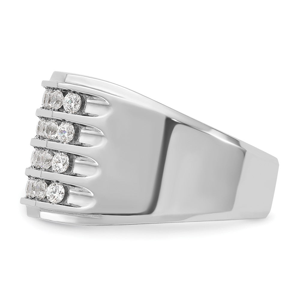 14k White Gold 1 5/8 ct Lab Grown Diamond VS/SI+ G+ 4 Row Men's Ring