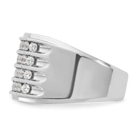 14k White Gold 1 5/8 ct Lab Grown Diamond VS/SI+ G+ 4 Row Men's Ring